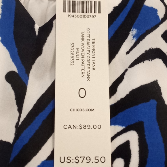 Chico's  Paisley Crepe Tank Top - Picture 14 of 14